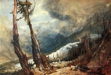 Turner Painting - Glaciar y fuente del Arveron Subiendo al paisaje Mer de Glace Turner